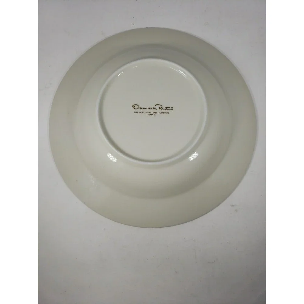 Oscar de la Renta Jade Florentine Soup Bowl Replacement L2360 Japan Fine Ivory